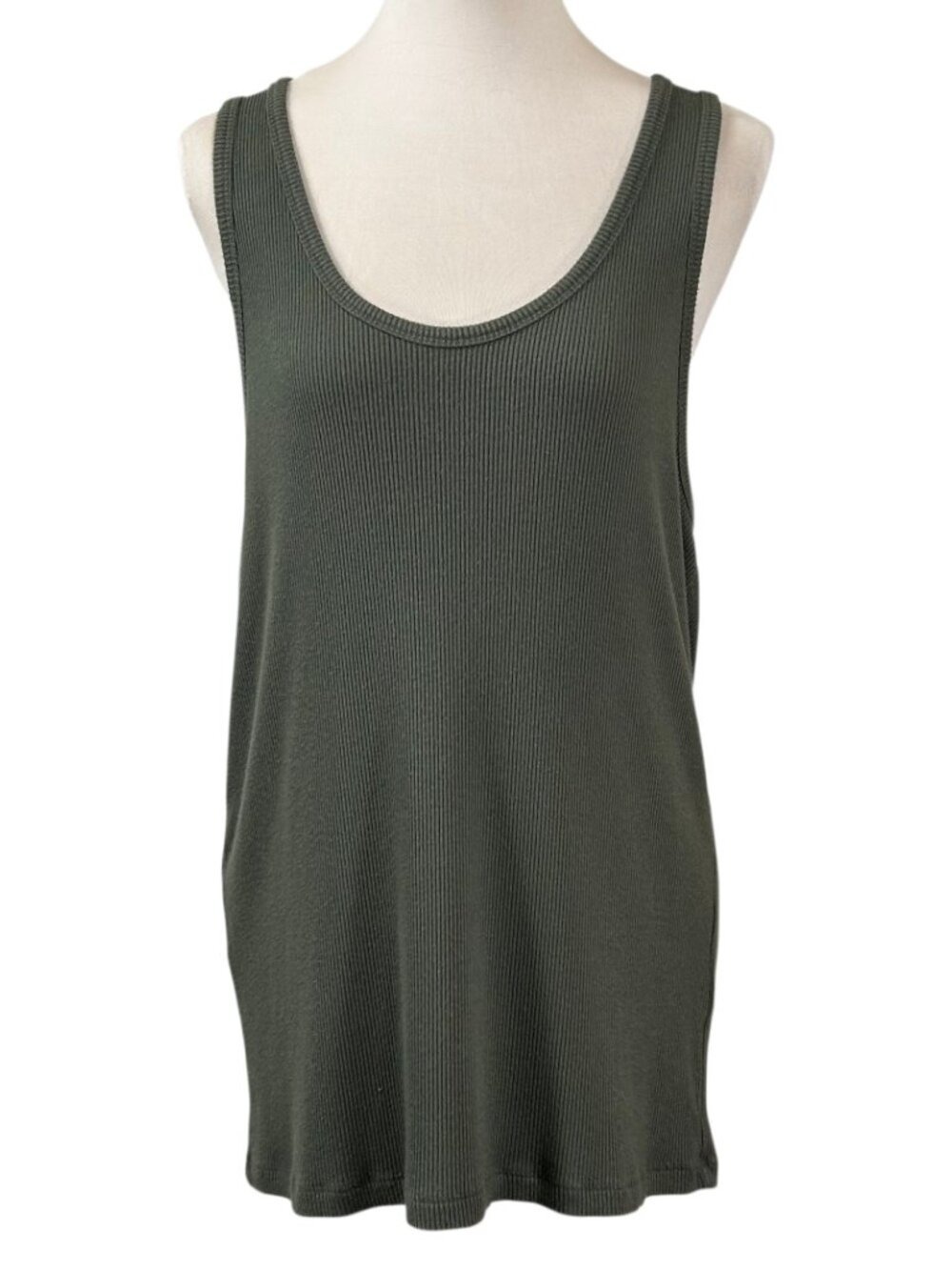 J. Crew Olive Green Ribbed Sleeveless Tank Top Size 3X